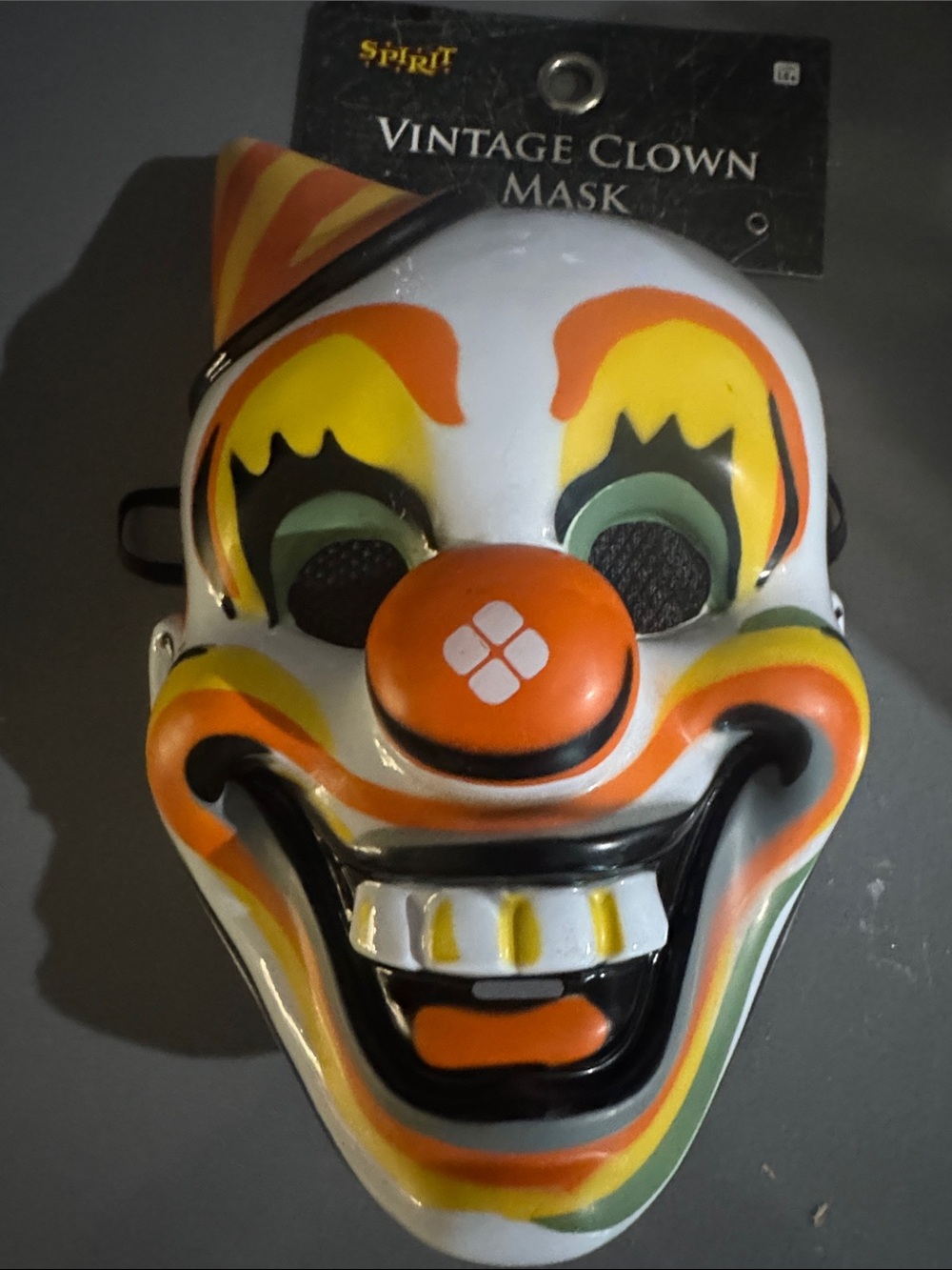 Spirit Retro Clown Mask in Orange, White & Yellow